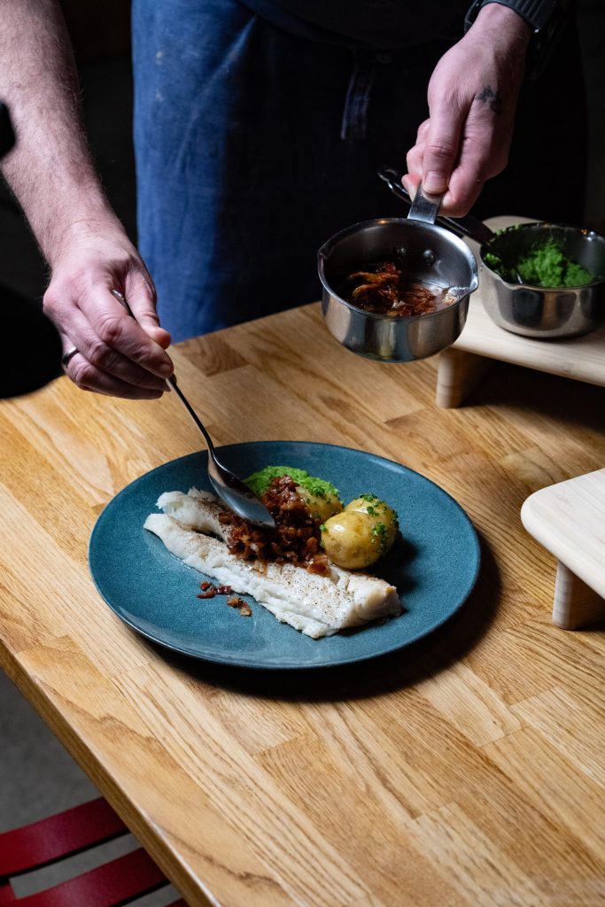 Lutefisk servert hos Sjøgangen Spiseri